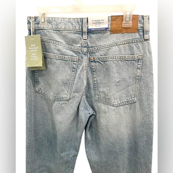 H&M & Denim 90’s Boyfriend Hi Rise Loose Fit Torn Denim Size 4 - Picture 4 of 13